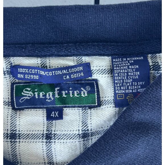 Siegfried Plaid Allover Golfer Print Polo Shirt Top Men Plus 4X Off White Black - Picture 2 of 4